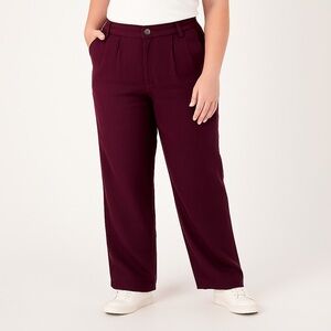 NWT Candace Cameron Bure Coastal Linen Pants | 20W | Mahogany‎